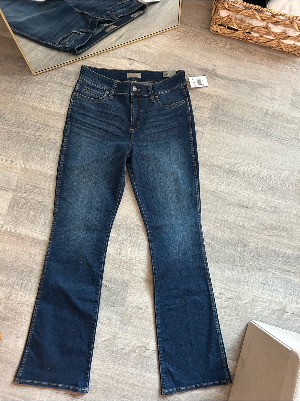 Kut From The Kloth High Rise Natalie Fab Ab Bootcut Jeans NWT Monument Blue 10 - Picture 7 of 8
